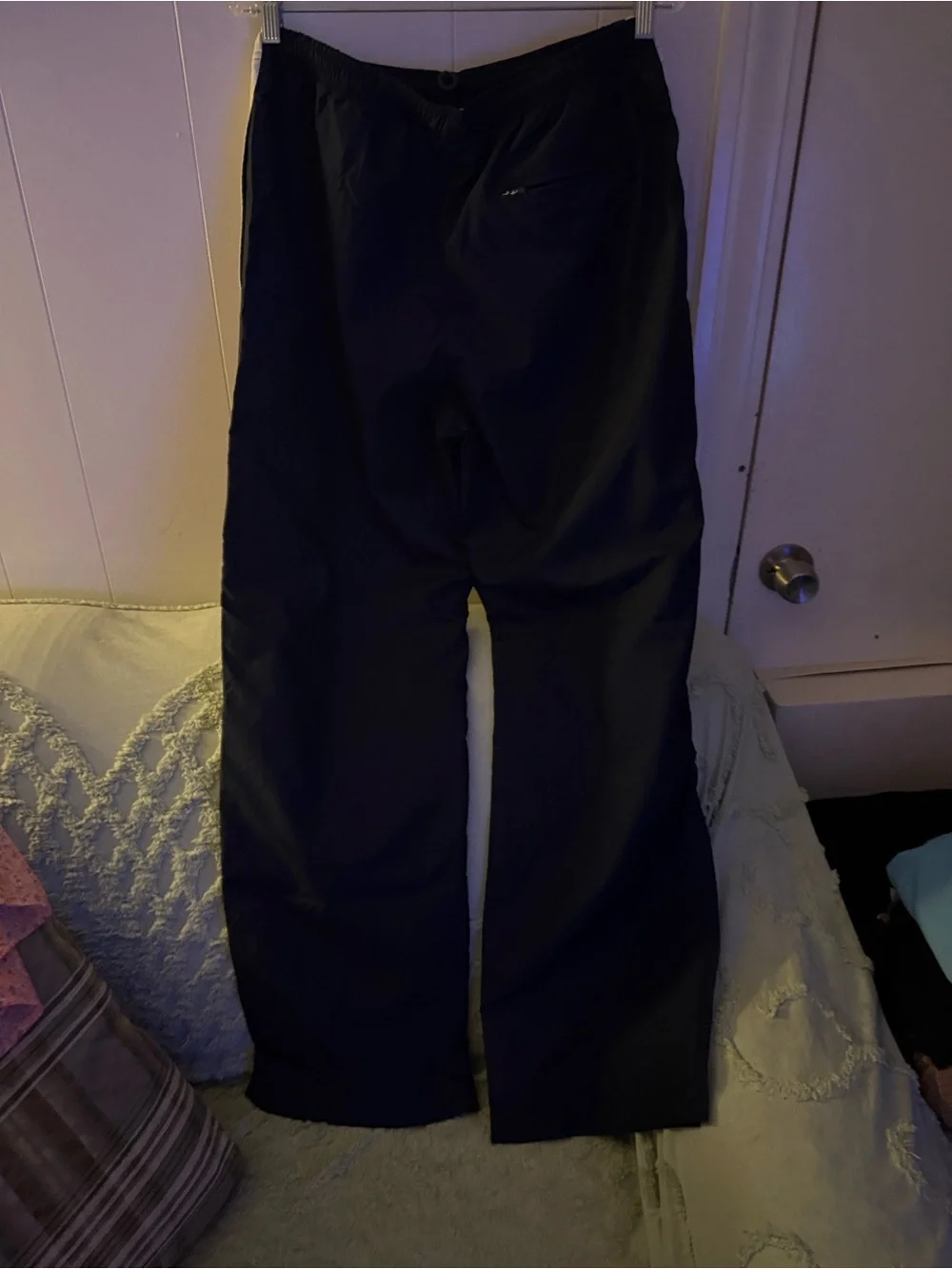 Charles River Apparel Black Joggers with White Side Panels and Red Buffalo Logo